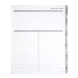 TUL® Discbound Monthly Planner Refill With 12 Tab Dividers, Letter Size, Gray, January To December 2023