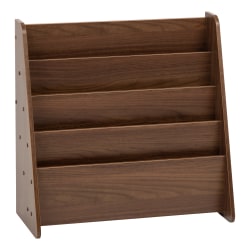 IRIS 4-Pocket Magazine Rack, 23-1/4"H x 22-5/8"W x 10-11/16"D, Brown