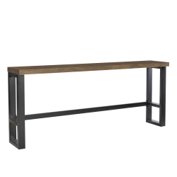 Powell Hartmand Wood/Metal Sofa Bar Table, 36"H x 84"W x 16"D, Brown/Gunmetal Gray/Black