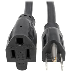 Eaton Tripp Lite Series Power Extension Cord, NEMA 5-15P to NEMA 5-15R - Heavy-Duty, 15A, 120V, 14 AWG, 3 ft. (0.91 m), Black - P024003