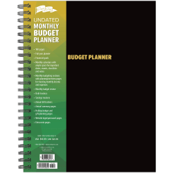Willow Creek Press 12-Month Undated Budget/Finance Monthly Tracker Planner, 8-1/2" x 11", Black