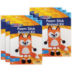 Creativity Street Foam Stick Animal Kits, 11" x 6-3/4" x 1", Fox, Set Of 6 Kits