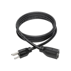 Eaton Tripp Lite Series Power Extension Cord, NEMA 5-15P to NEMA 5-15R - 13A, 120V, 16 AWG, 6 ft. (1.83 m), Black - Power extension cable - NEMA 5-15 (F) to NEMA 5-15P (M) - AC 110 V - 6 ft - black