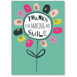 Viabella Thank You Greeting Card, Thanks For Making Me Smile, 5" x 7", Multicolor
