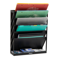 Mind Reader 5-Tier Vertical File Holder, 16"H x 4-1/4"W x 13"D, Black