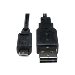 Eaton Tripp Lite Series Universal Reversible USB 2.0 Cable (Reversible A to 5Pin Micro B M/M), 1 ft. (0.31 m) - USB cable - Micro-USB Type B (M) to USB (M) - USB 2.0 - 1 ft - black