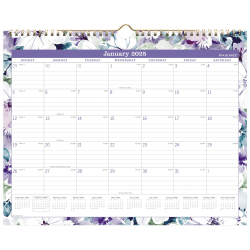 2025 AT-A-GLANCE® BADGE Monthly Wall Calendar, 15" x 12", Floral, January To December, 1722F-707