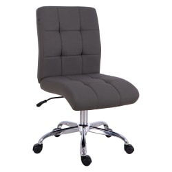 Brenton Studio® Dexie Quilted Fabric Low-Back Task Chair, Gray