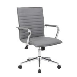 Boss Office Products Sleek Ribbed Task Chair, Gray