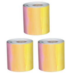 Carson Dellosa Rolled Straight Bulletin Board Borders, Happily Ever Elementary Creatively Inspired Watercolor, 65' Per Roll, Pack Of 3 Rolls