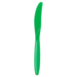 JAM PAPER Big Party Pack of Premium Plastic Knives, Green, 100 Disposable Knives/Box