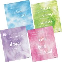 Barker Creek Art Prints, 8" x 10", Dancing In The Rain Tie-Dye And Ombré Collection, Pre-K To College, Set Of 4 Prints