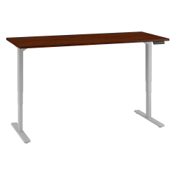 Bush Business Furniture Move 80 Series Electric 72"W x 30"D Height Adjustable Standing Desk, Hansen Cherry/Cool Gray Metallic, Standard Delivery