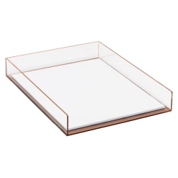 Realspace Rose Gold Acrylic Paper Tray, Letter Size