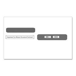 ComplyRight® Double-Window Envelopes For 4-Up W-2 (5205, 5205A, 5209) Tax Forms, 5-5/8" x 9", Moisture-Seal, White, Pack Of 100 Envelopes