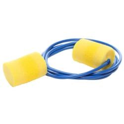 3M Reusable Corded Earplugs, Yellow/Blue, Case Of 75 Pairs