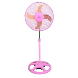 Brentwood 12" 3-Speed Adjustable Oscillating Stand Fan, 35" x 13", Pink