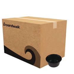 Boardwalk Polypropylene Souffle/Portion Cups, 3.25 Oz, 3"H x 3"W x 3"D, Black, Pack Of 2,500 Cups