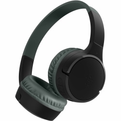 Belkin Wireless Bluetooth On-Ear Headphones for Kids w/ Mic - 85dB Limit - w/ USB-C Cable - Headset - Black - Stereo - Mini-phone (3.5mm) - Wired/Wireless - Bluetooth - 30 ft - On-ear, Over-the-head, Over-the-ear - Binaural - Circumaural - Black