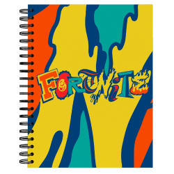 Norma Large Spiral Composition Notebook, 11" x 8-1/2", 10-Subject, College Rule, 200 Sheets, Fortnite