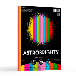 Astrobrights® Color Multi-Use Printer & Copier Paper, Letter Size (8 1/2" x 11"), Pack Of 200 Sheets, 24 Lb, Vintage Assortment