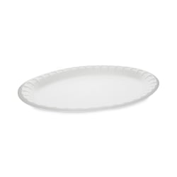 Pactiv Evergreen Placesetter® Satin Non-Laminated Foam Dinnerware, Oval Platter, 11.5 x 8.5, White, 500/Carton