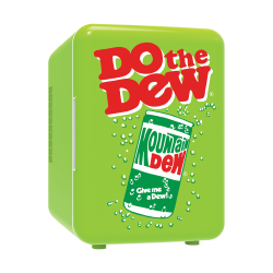 Mountain Dew 0.47 Cu Ft 6-Can Portable Mini Fridge, Green