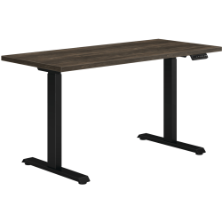HON Coze Worksurface With Coordinate Height-Adjustable Base, 54"W, Florence Walnut/Black