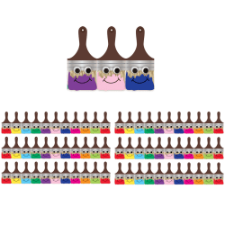 Hygloss Classroom Borders, Happy Paintbrush Die Cut, 12 Borders Per Pack, Set Of 6 Packs