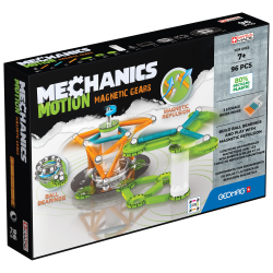 Geomag Mechanics Motion Construction Set, Magnetic Gears Recycled, 96 Pieces