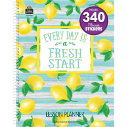 Teacher Created Resources 40-Week Lesson Planner, 8-1/2" x 11", Lemon Zest