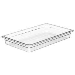 Cambro Camwear GN 1/1 Size 2" Food Pans, 2"H x 12-3/4"W x 20-7/8"D, Clear, Set Of 6 Pans