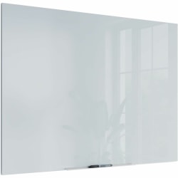 U Brands® Floating Non-Magnetic Glass Dry-Erase Board, 48" X 36", White Frosted Surface, Frameless, Actual Size 47" X 35" (2778U00-01)