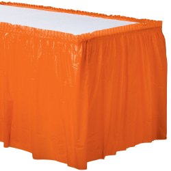 Amscan Plastic Table Skirts, Orange Peel, 21’ x 29", Pack Of 2 Skirts