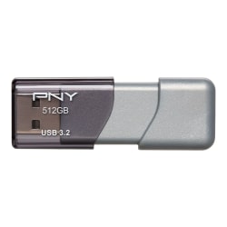 PNY® Turbo Attaché 3 USB 3.2 Flash Drive, 512GB, Silver