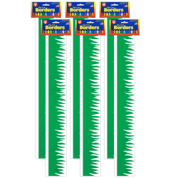Hygloss Classroom Borders, Green Grass, 12 Borders Per Pack, Set Of 6 Packs