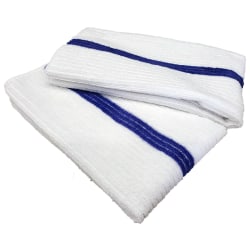 Pro-Clean Basics Microfiber Bar Mop Towels, 15" x 18", White/Blue, Pallet Of 2,700 Towels