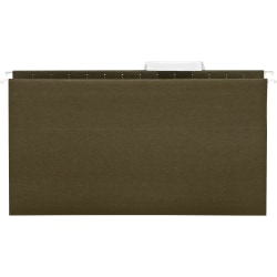 Business Source 1/3 Tab Cut Legal Recycled Hanging Folder - 8 1/2" x 14" - 11 pt. - Poly - Green - 100% Recycled - 25 / Box