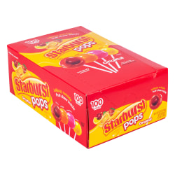 Starburst Pops Fruit Chew-Filled Lollipops Variety Pack, 0.6 Oz, Pack Of 100 Lollipops