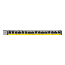 NETGEAR GS116LP - Switch - unmanaged - 16 x 10/100/1000 (PoE+) - desktop, rack-mountable, wall-mountable - PoE+ (76 W)