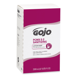 GOJO® E2 Sanitizing Lotion Soap with PCMX Refill, For Pro TDX Dispenser, Fragrance-Free, 67.6 oz (2,000 mL), 4/Carton