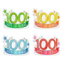 Office Depot® Brand 100th Day Of School Paper Crowns, Multicolor, Pack Of 12