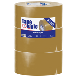 Tape Logic® Color Duct Tape, 3" Core, 3" x 180', Beige, Case Of 3