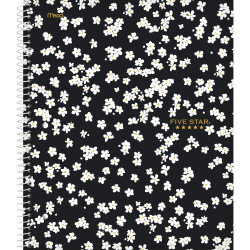 Five Star® Style Wirebound Notebook Plus Study App, 1 Subject, College Ruled, 8-1/2" x 11", Petite Daisies