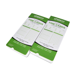 uPunch All Pay Periods Time Cards, 2-Sided, 3.5" x 7.5", Green, Pack Of 100, HNTCG1100
