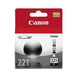 Canon® CLI-221BK ChromaLife 100+ Black Ink Tank, 2946B001