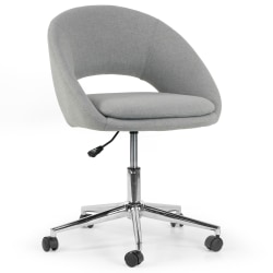 Glamour Home Aura Ergonomic Fabric Low-Back Adjustable Height Swivel Office Task Chair, Gray