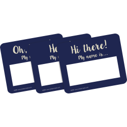 Barker Creek Self-Adhesive Name Tags, 2-3/4 x 3-1/2", Oh Hello!, Pack Of 45 Tags