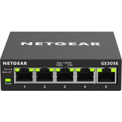Netgear GS305E Ethernet Switch - 5 Ports - Manageable - Gigabit Ethernet - 1000Base-T - 2 Layer Supported - Twisted Pair - 1 Year Limited Warranty