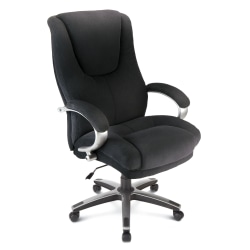 WorkPro® Belbrook Executive Big & Tall Fabric High-Back Chair, Black/Silver